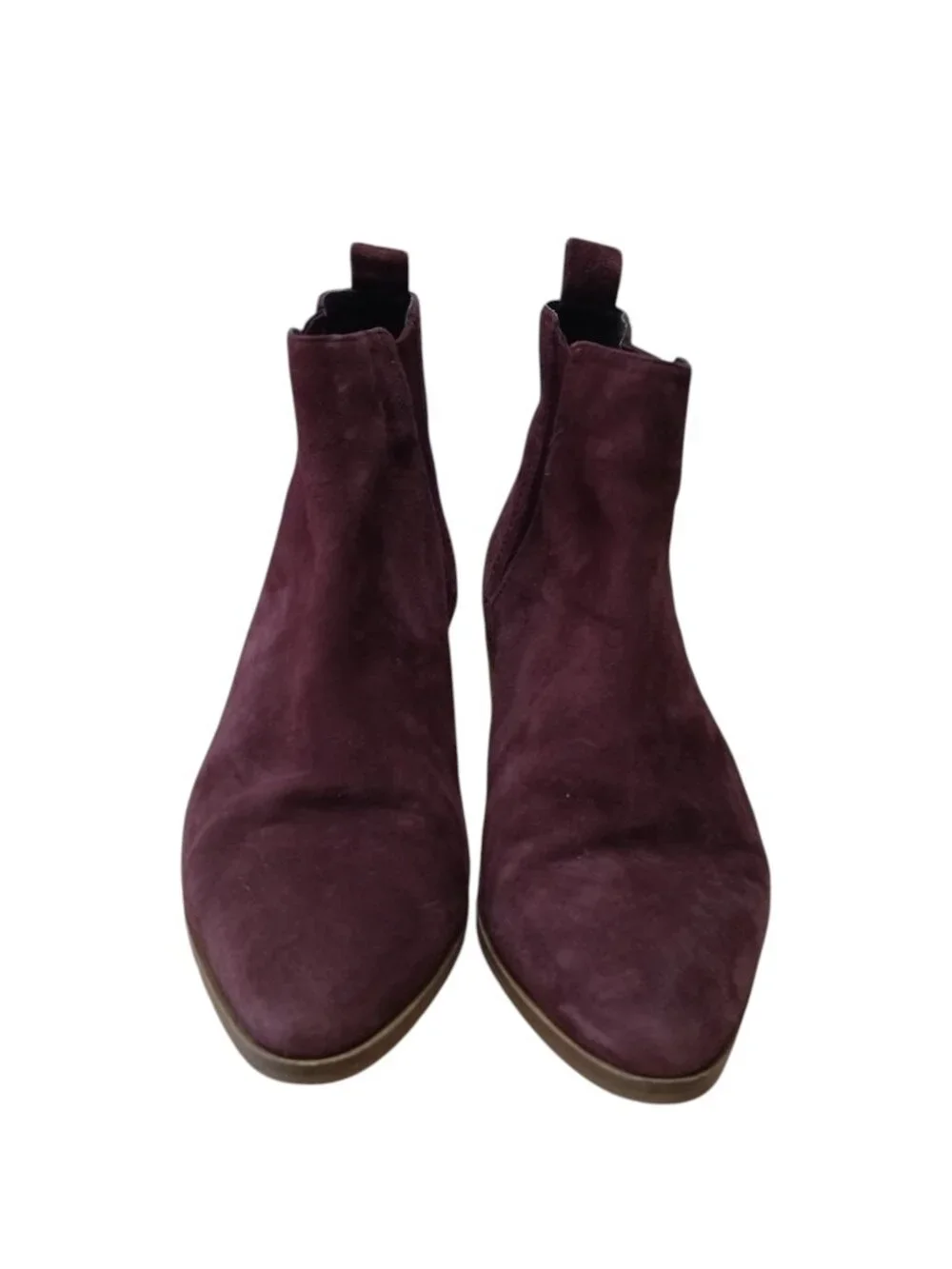 COLE HAAN Marinne Size 7.5B Suede Pointed Booties Wine/Burgundy Ankle Boot